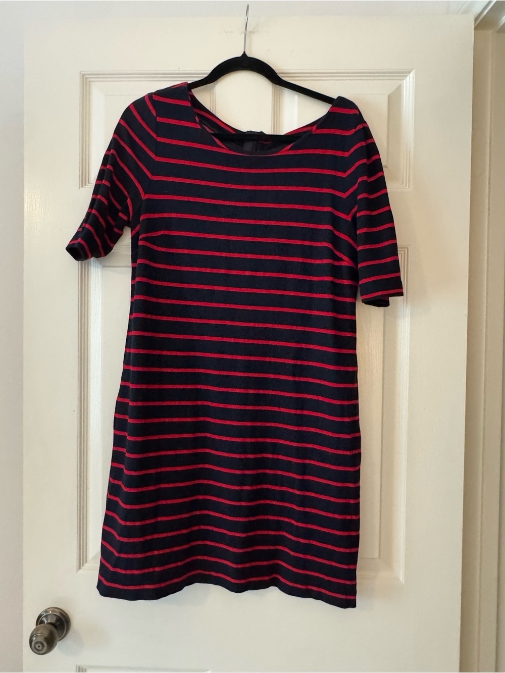 Banana Republic Navy and Red Striped Sheath Dress